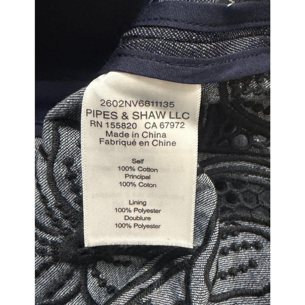 Veronica Beard Kiki Eyelet Jacket Navy Chambray Cinched Field Jacket - Picture 12 of 12